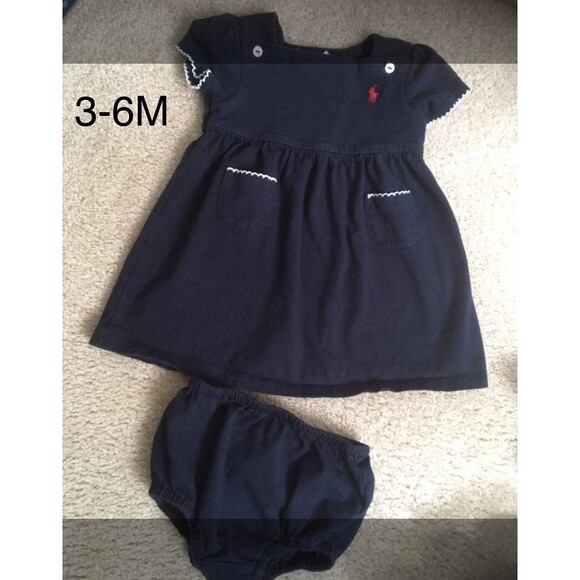 Ralph Lauren 6M Dress Size W/ Bloomers dark blue - Picture 1 of 5